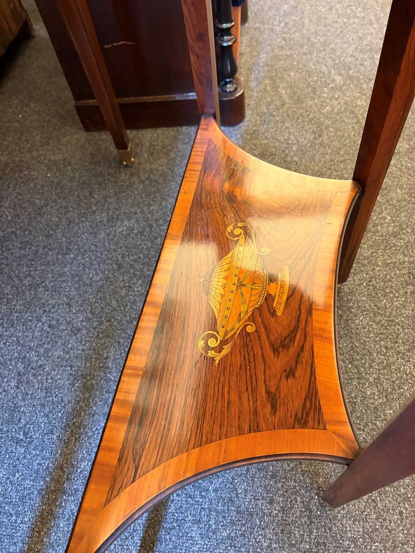 A Victorian inlaid rosewood console table, circa 1890, - 6