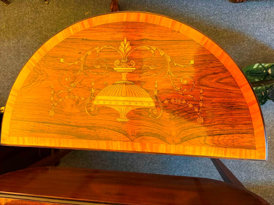 A Victorian inlaid rosewood console table, circa 1890, - 7