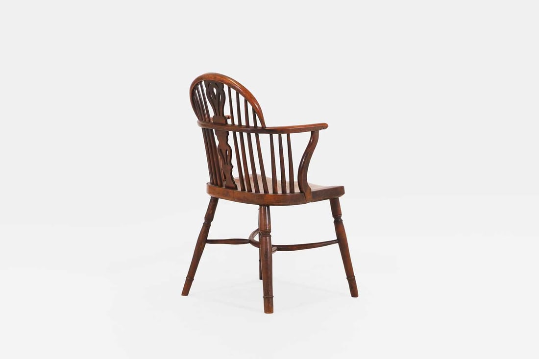 A yew and elm Windsor armchair, early 19th century, North-East Midlands, - 3