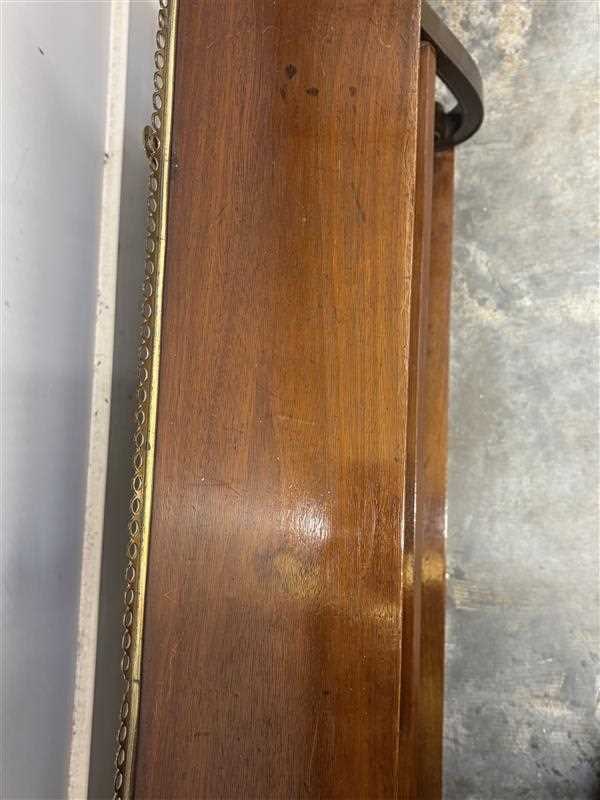 A Regency mahogany and ebony strung wall shelf, early 19th century, - 3