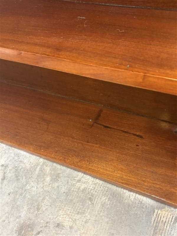 A Regency mahogany and ebony strung wall shelf, early 19th century, - 4