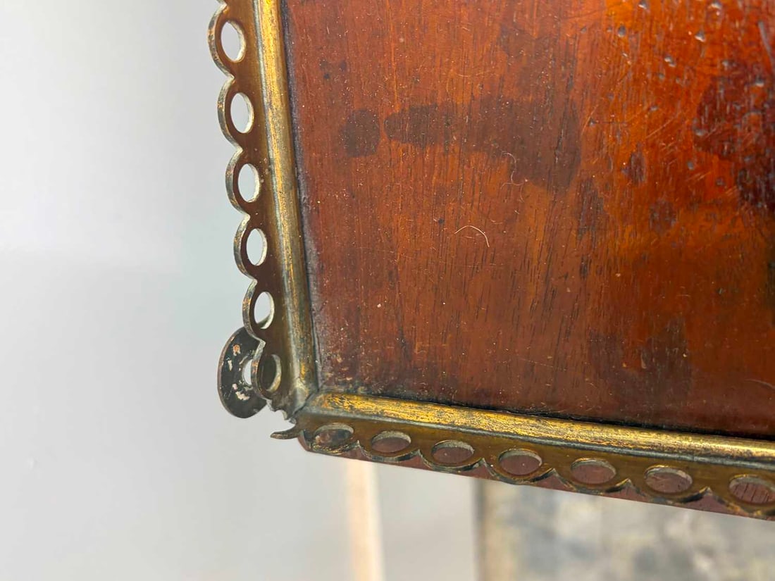 A Regency mahogany and ebony strung wall shelf, early 19th century, - 6