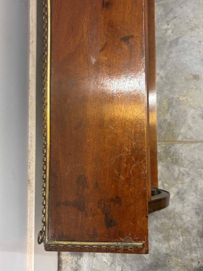 A Regency mahogany and ebony strung wall shelf, early 19th century, - 8