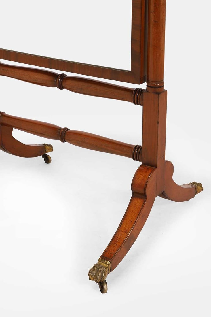 A Regency mahogany cheval mirror, c.1810, - 2