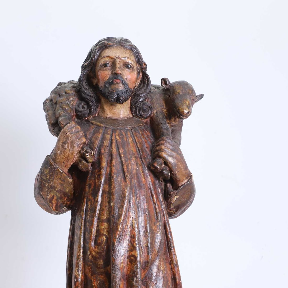 A Spanish ecclesiastic wooden polychrome figure, circa 17th century, - 4