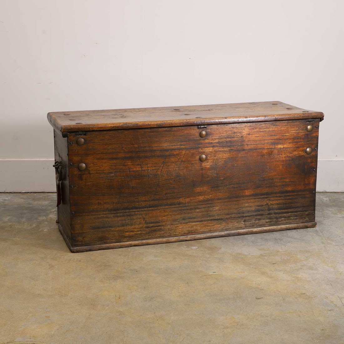 A large hardwood chest, 18th century and later, probably Dutch colonial, - 2
