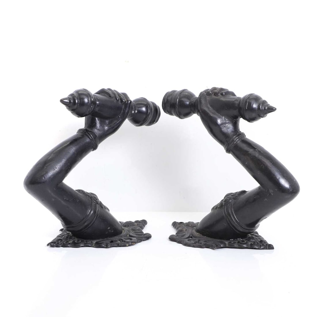 A pair of black wall lights, early 20th century, - 2