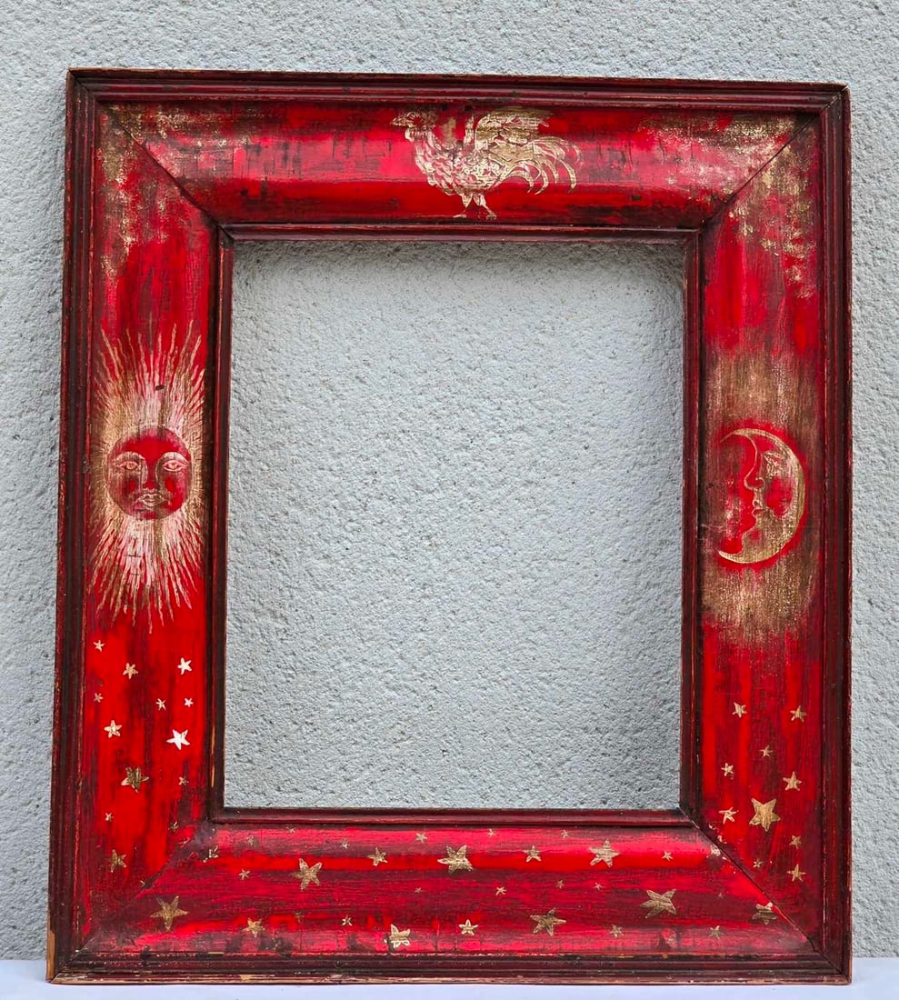A Spanish red painted wooden frame, 17th / 18th century, - 2