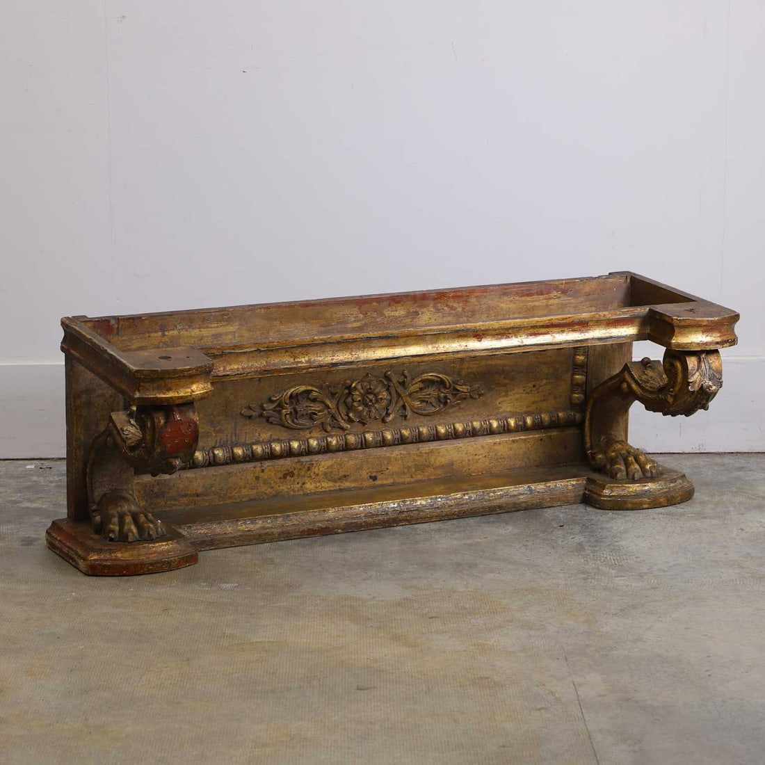 A Continental carved giltwood altar piece, circa late 18th century, (1 of 4)