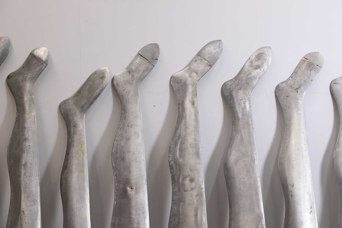 Ten metal stocking moulds, c.1900s, - 2