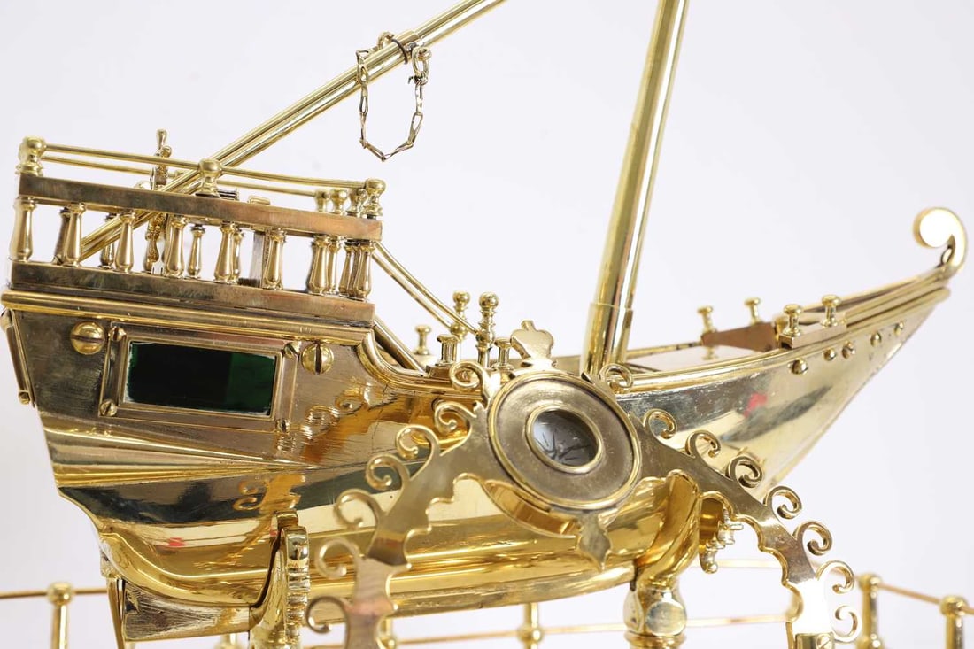 A brass model of a ship, 20th century, - 2