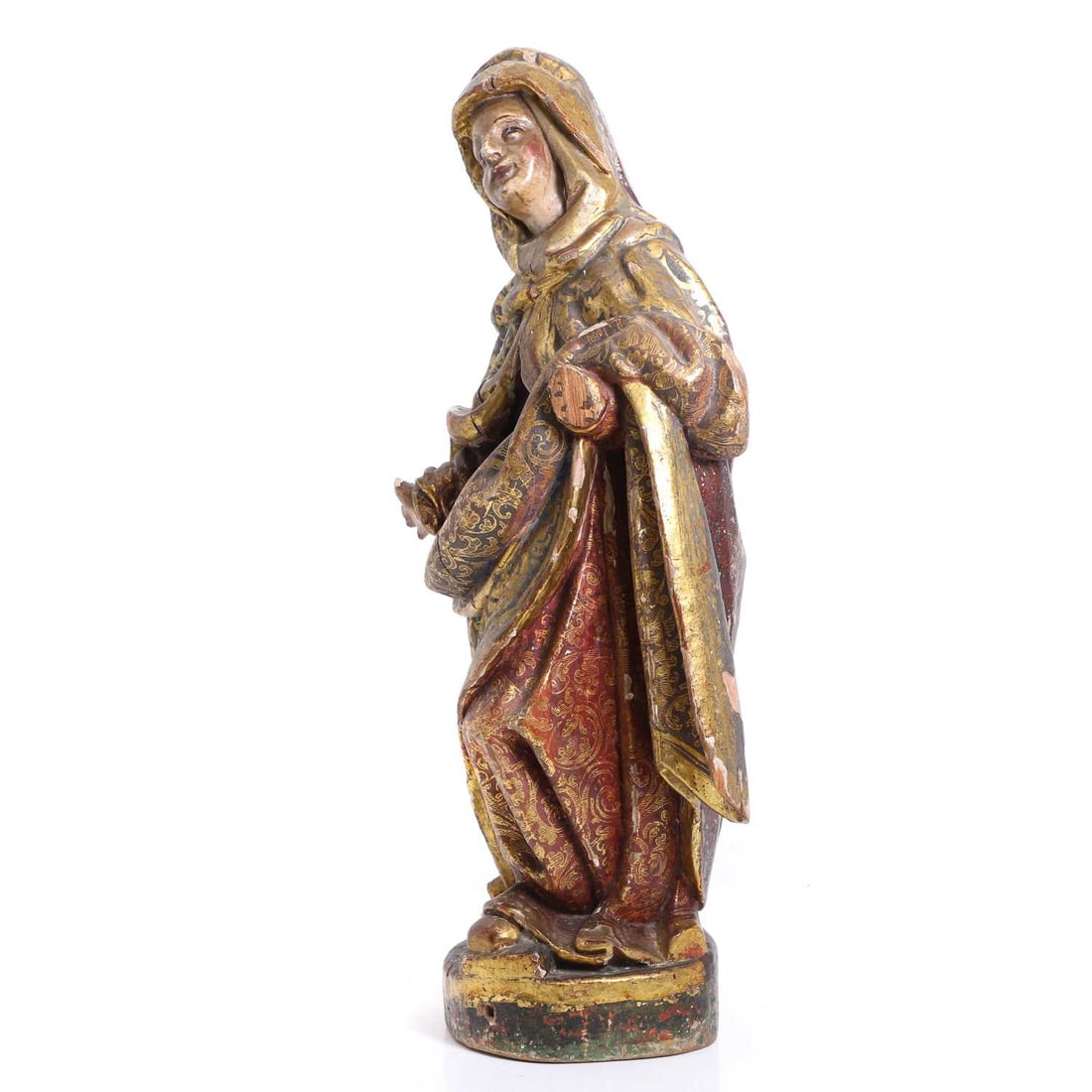 A Spanish ecclesiastical gilt and wooden figure, circa 17th century, - 2