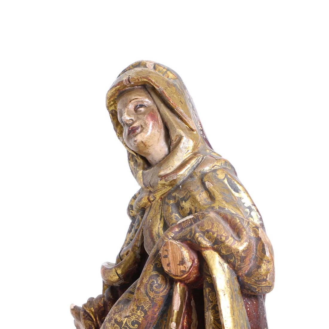 A Spanish ecclesiastical gilt and wooden figure, circa 17th century, - 4