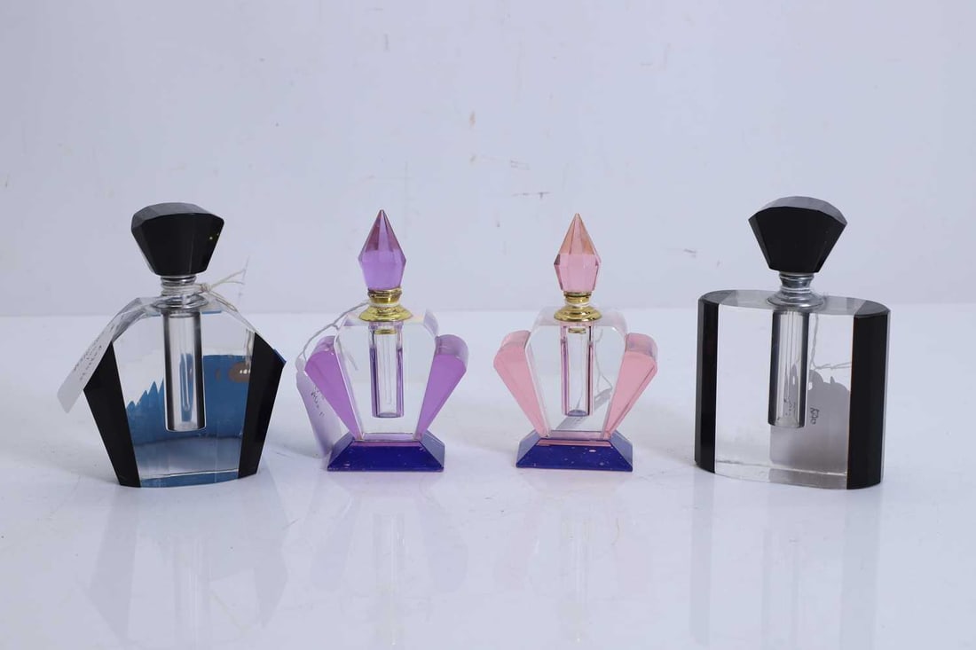 A group of four Art Deco glass scent bottles, 20th century, (1 of 1)