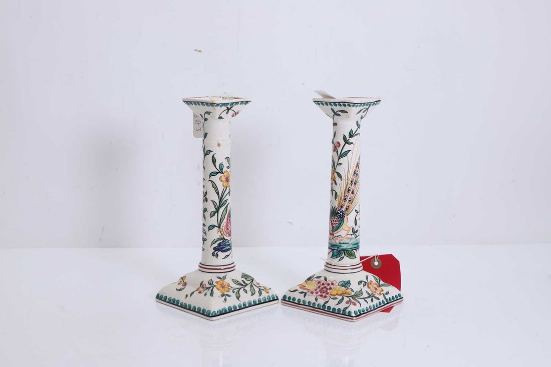 A pair of glazed-stoneware candlesticks, second half of the 20th century, Portuguese, (1 of 1)