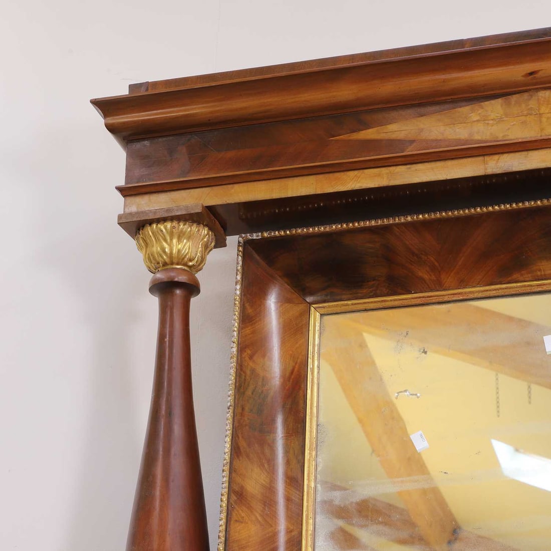 A mahogany and parcel gilt console table and mirror, late 19th century, - 2