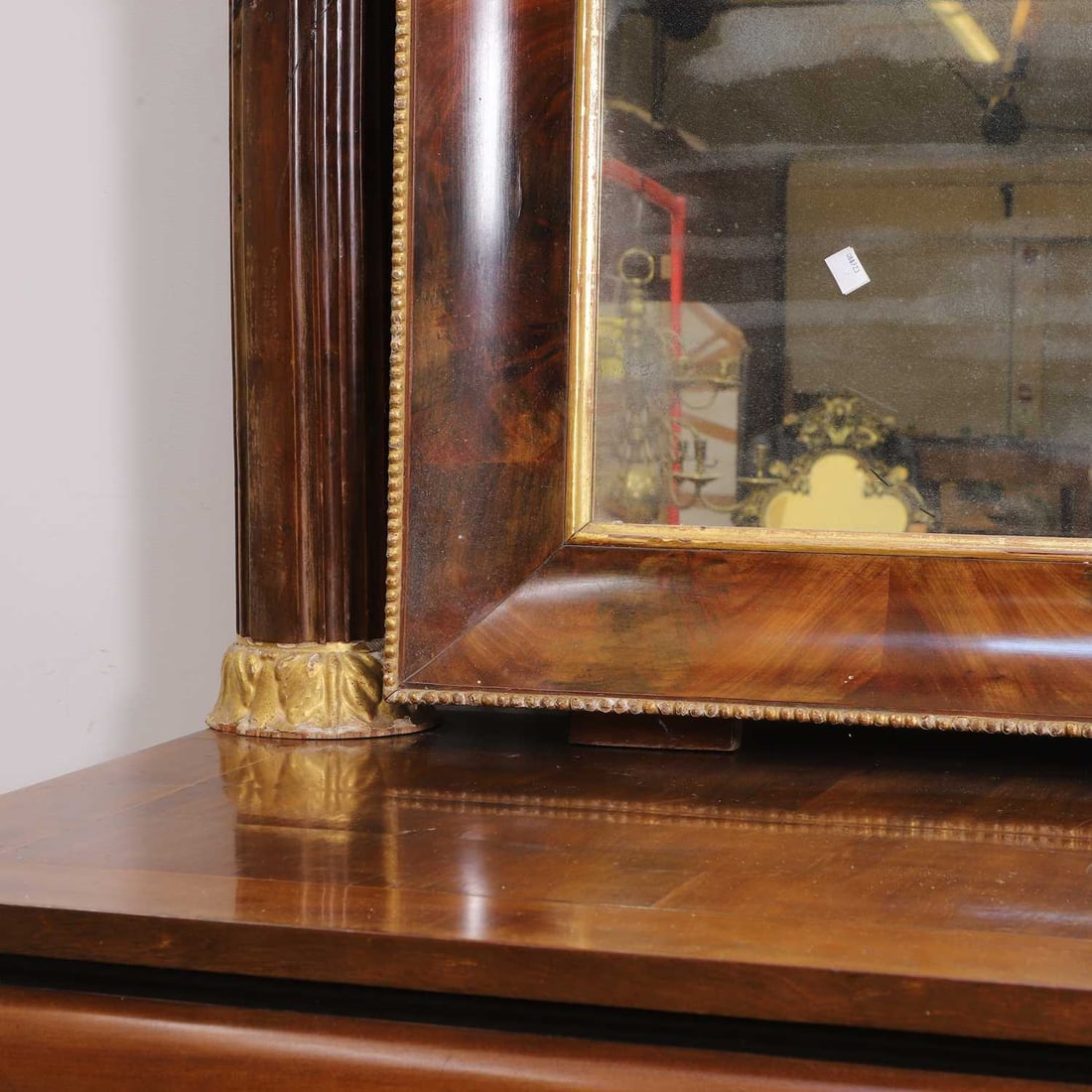 A mahogany and parcel gilt console table and mirror, late 19th century, - 4