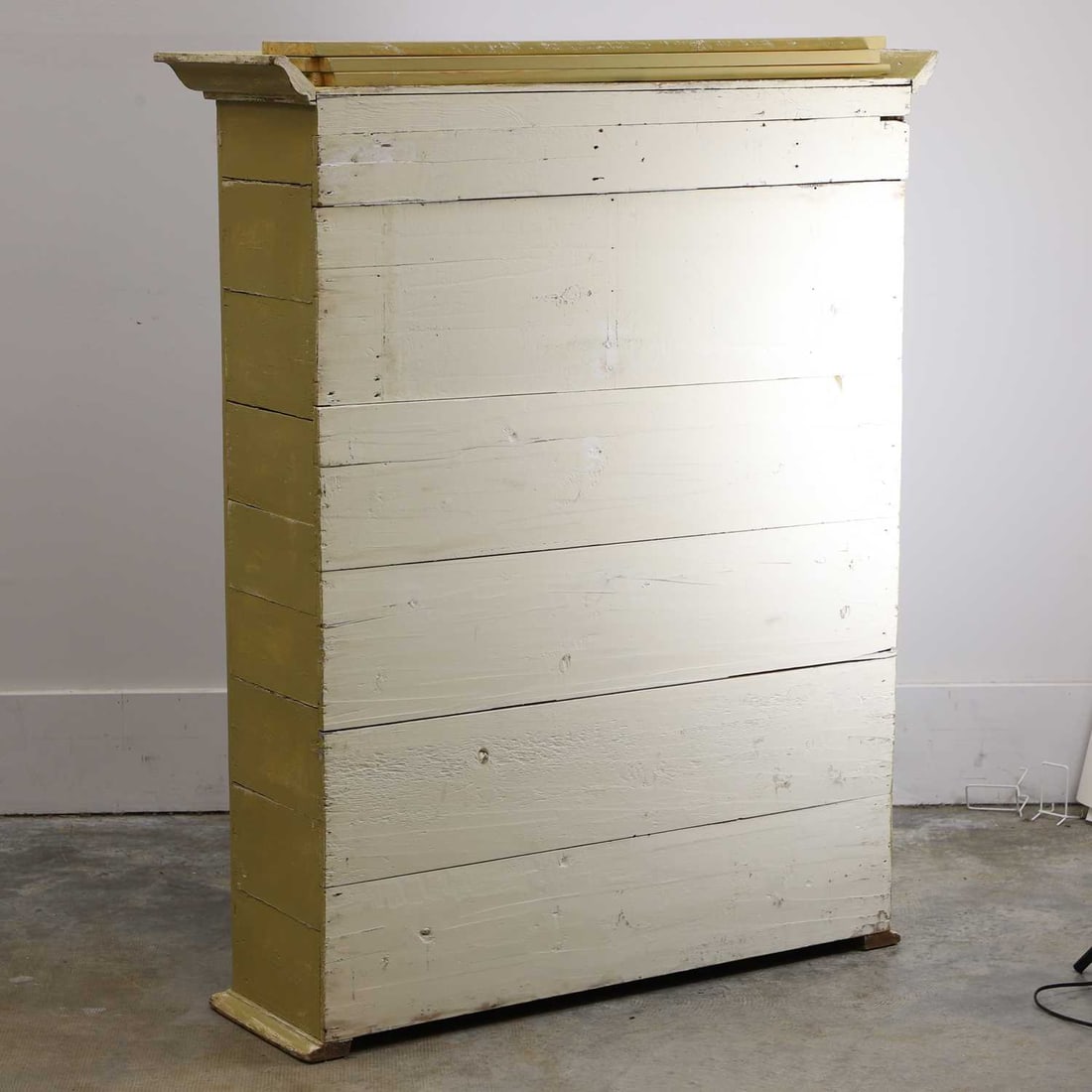 A Pine painted and patinated glazed bookcase, late 19th century, - 2