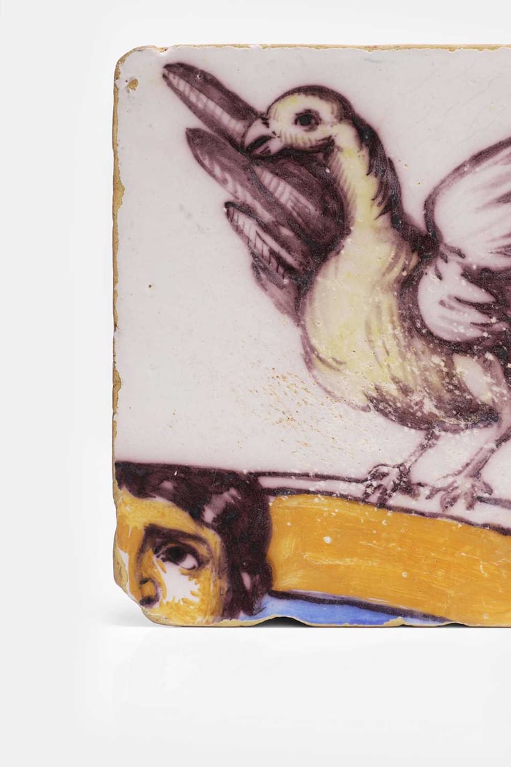 A maiolica pottery tile, 17th/18th century, Italian, - 2