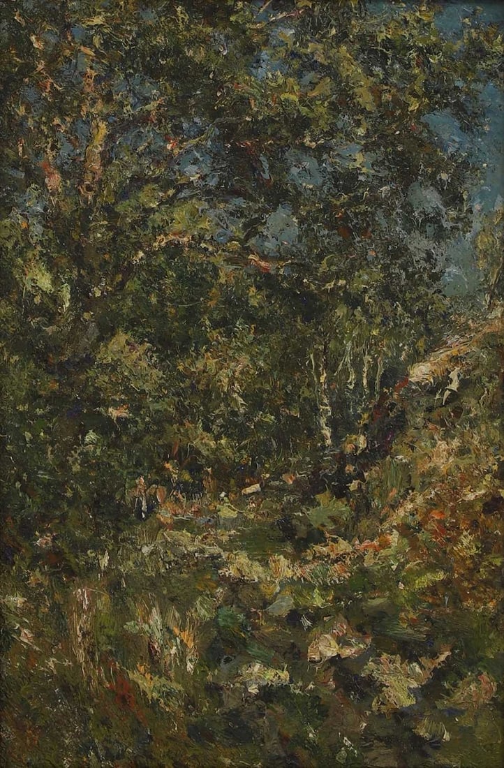 Ernest Rocher (Belgian, 1872-1938) A wooded landscape (1 of 3)