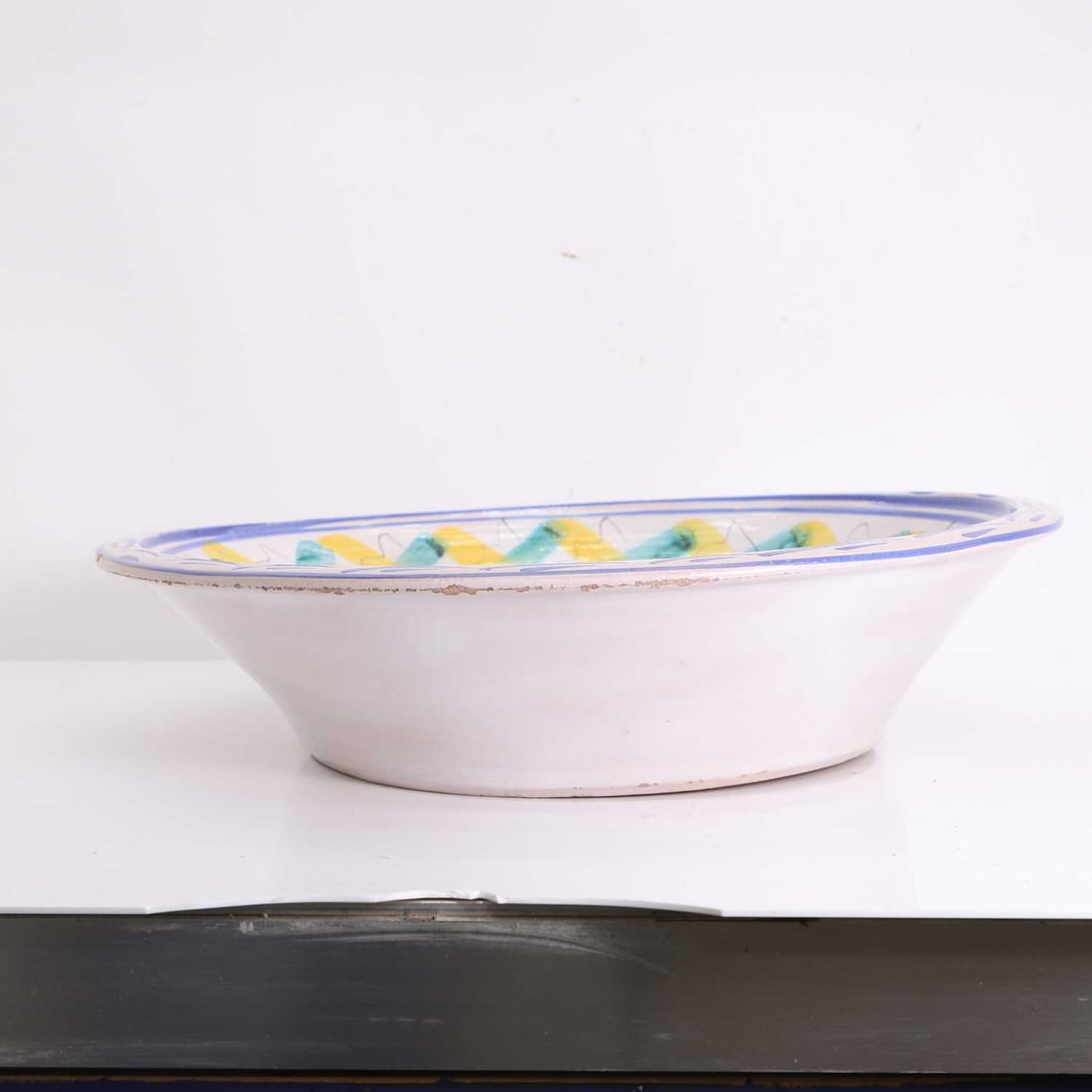 A large tin-glazed earthenware 'lebrillo' basin, 19th century, Spanish, - 4