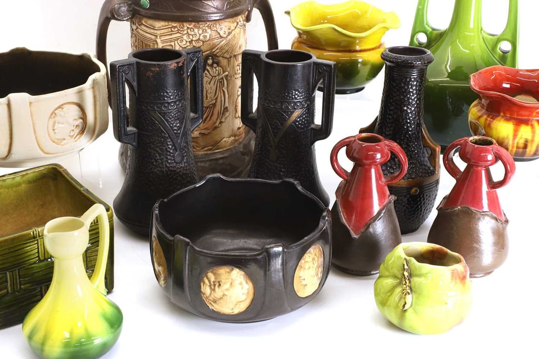 A group of Bretby British art pottery vases, - 3