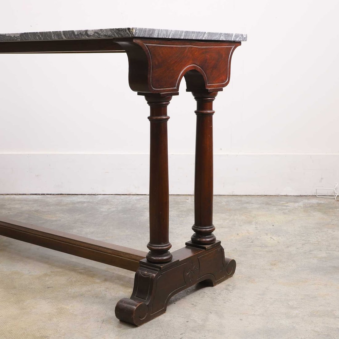 A Spanish mahogany library table, late 19th century, - 3
