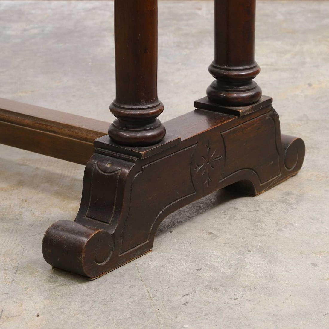 A Spanish mahogany library table, late 19th century, - 7