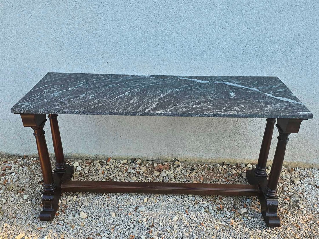 A Spanish mahogany library table, late 19th century, - 8
