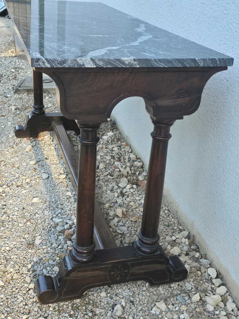A Spanish mahogany library table, late 19th century, - 9