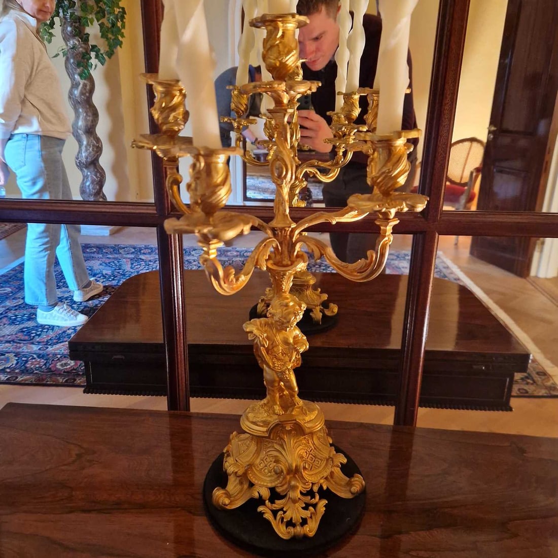 A pair of Louis XV-style ormolu candelabra, 19th century, French, - 5