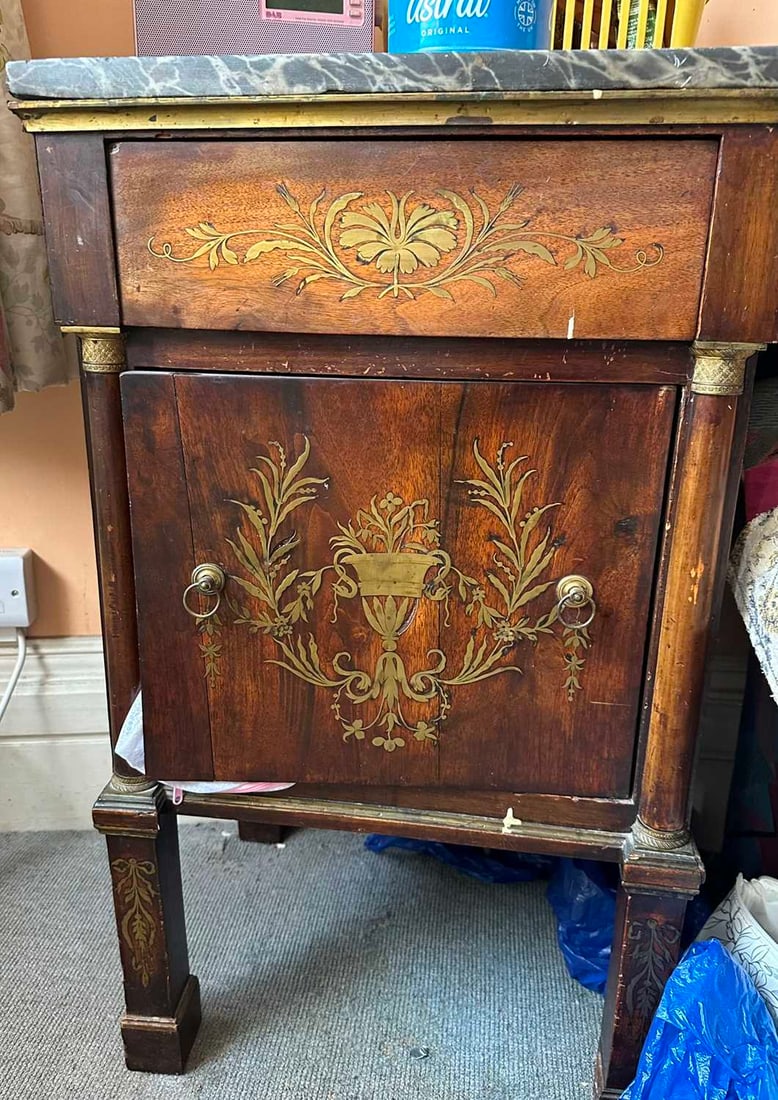 A French Empire mahogany and brass cabinet, c.1830, - 2