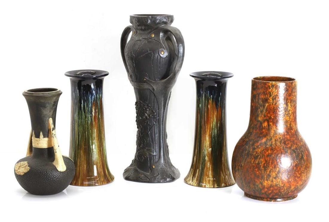 A group of Bretby British art pottery vases, - 2