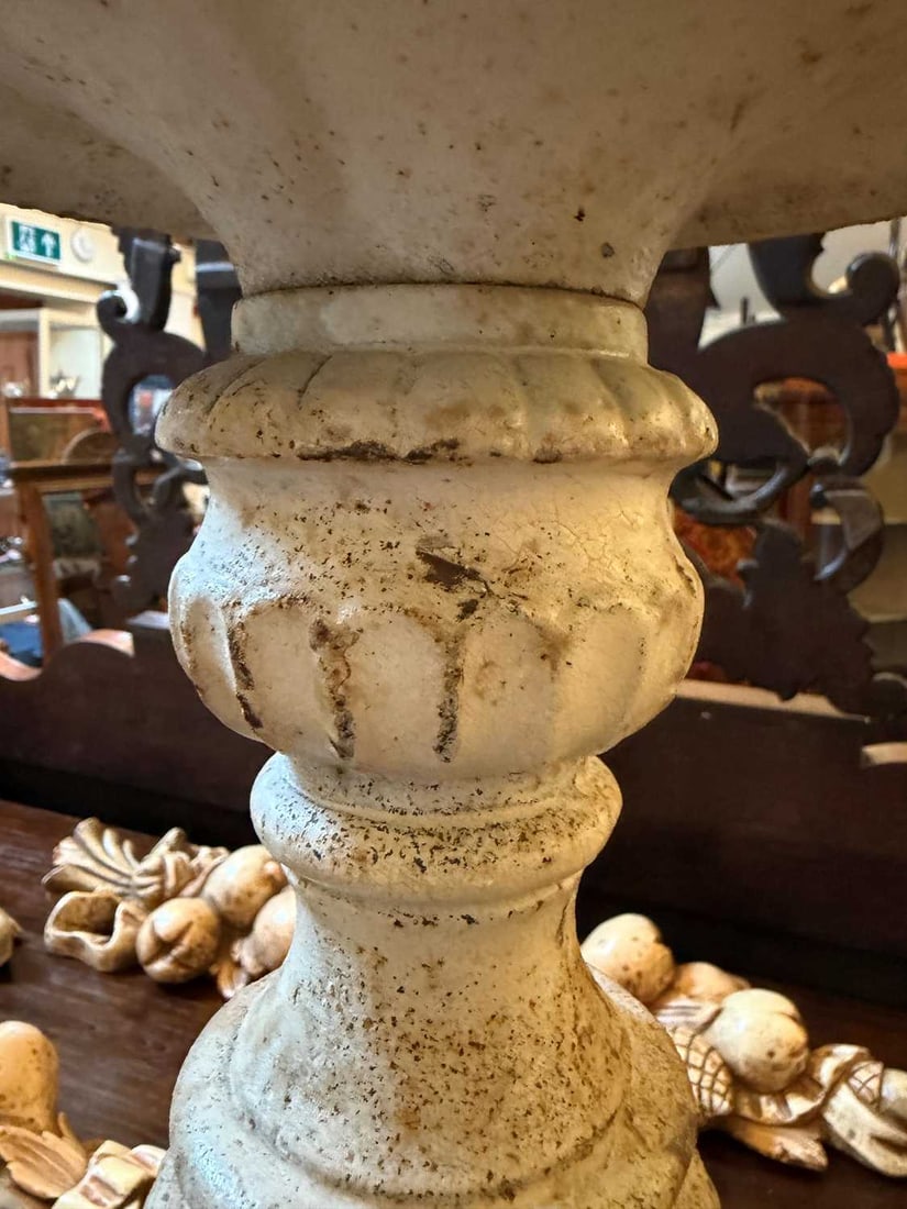 A pair of large French cast iron candle stands, circa 19th century, - 4