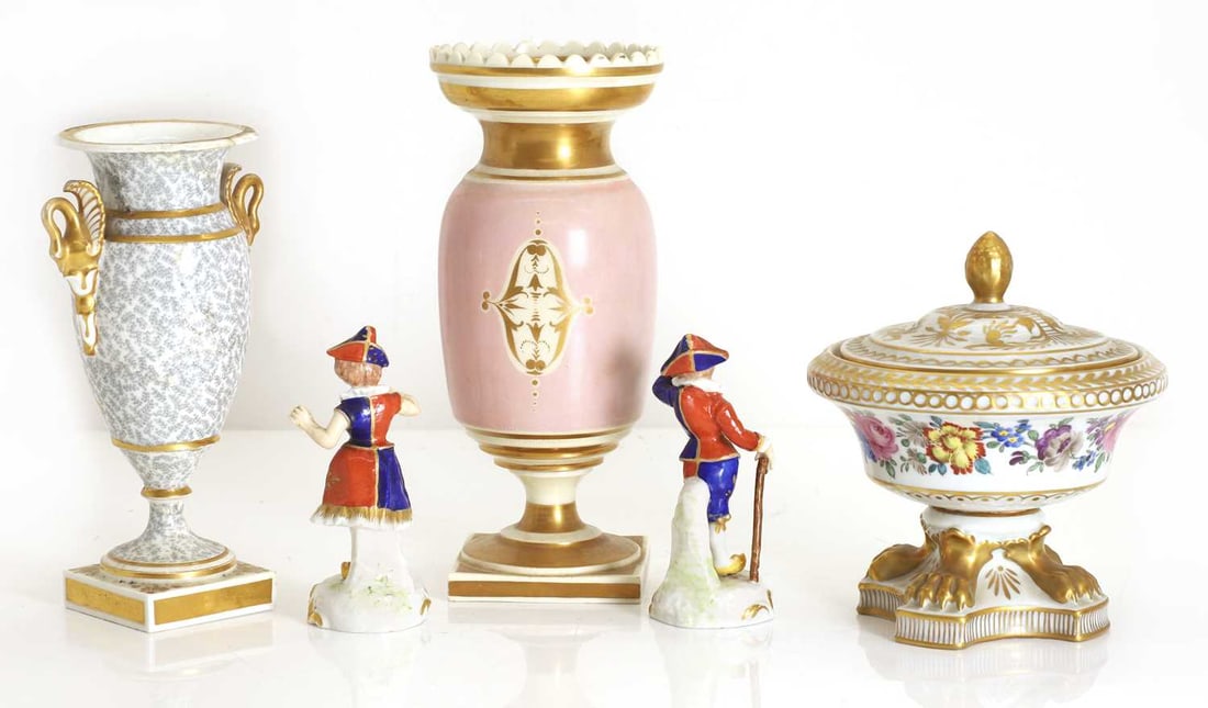 A pair of Derby porcelain figures, 19th century, - 2
