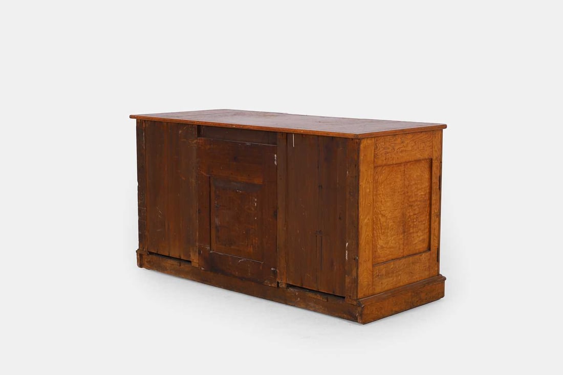 A Hungarian ash kneehole desk, second half of the 19th century, - 3
