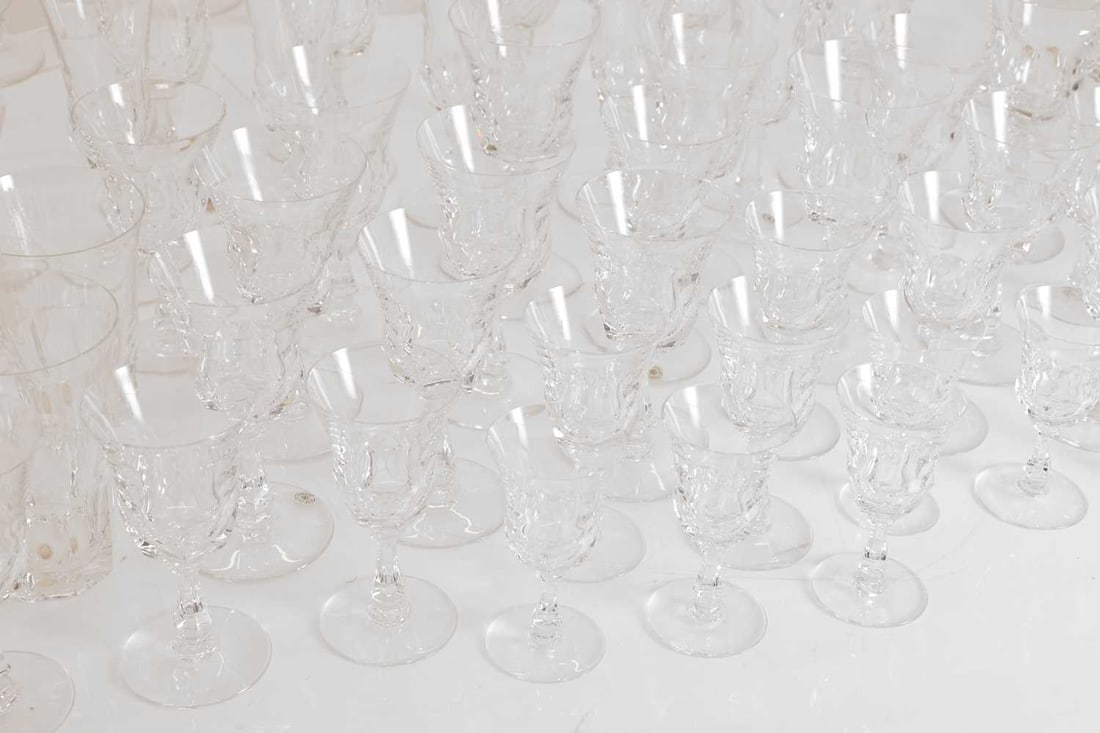 A Val St Lambert 'Senlis' pattern glass table service, 20th century, Belgian - 2