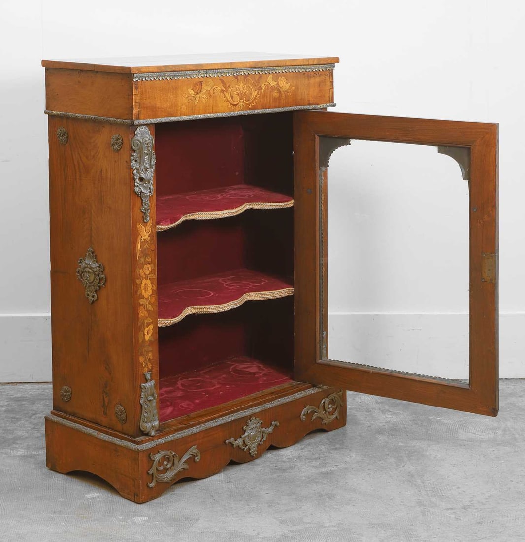 A walnut and marquetry inlaid pier cabinet, circa 1860, - 2