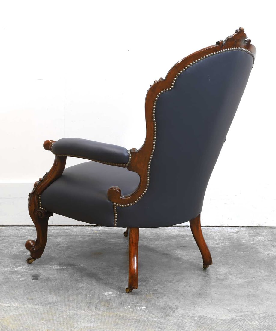 A mid-Victorian mahogany Gentleman’s armchair, c.1850, - 2