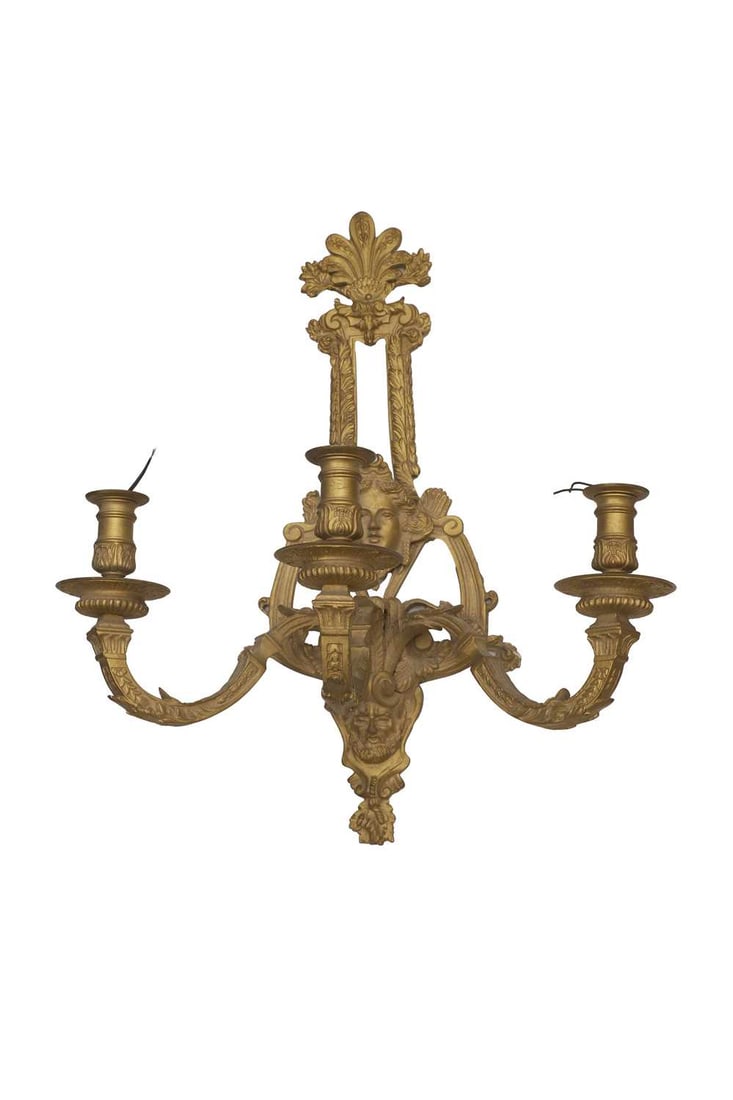 A composed set Louis XV-style gilt-metal wall appliques or sconces, late 19th / early 20th century, - 3
