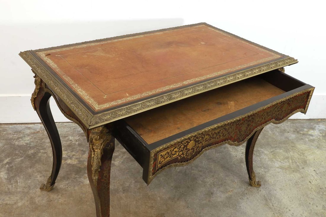 A Boullework writing table, 19th century, - 2