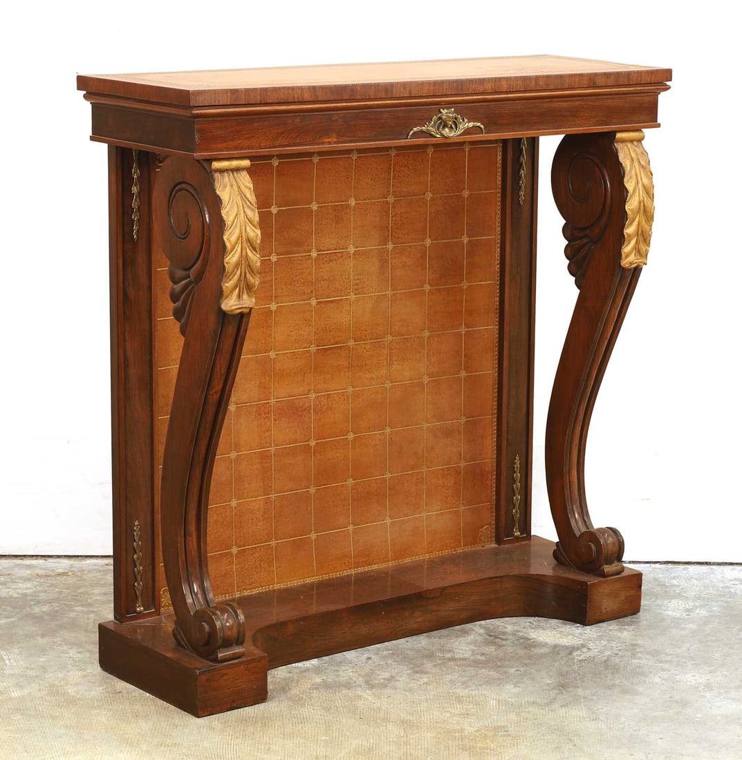 A mahogany and parcel gilt console table, 19th/20th century, - 2