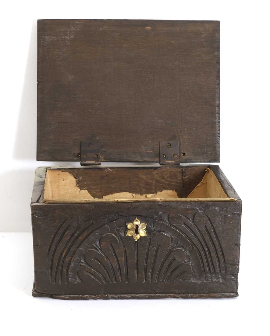 Two oak bible boxes, early 18th century and later, - 2