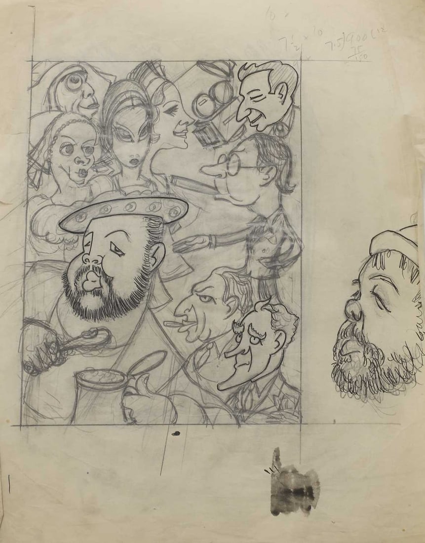 Anthony Wysard (British, 1907-1984) A group of six mixed media drawings - 3