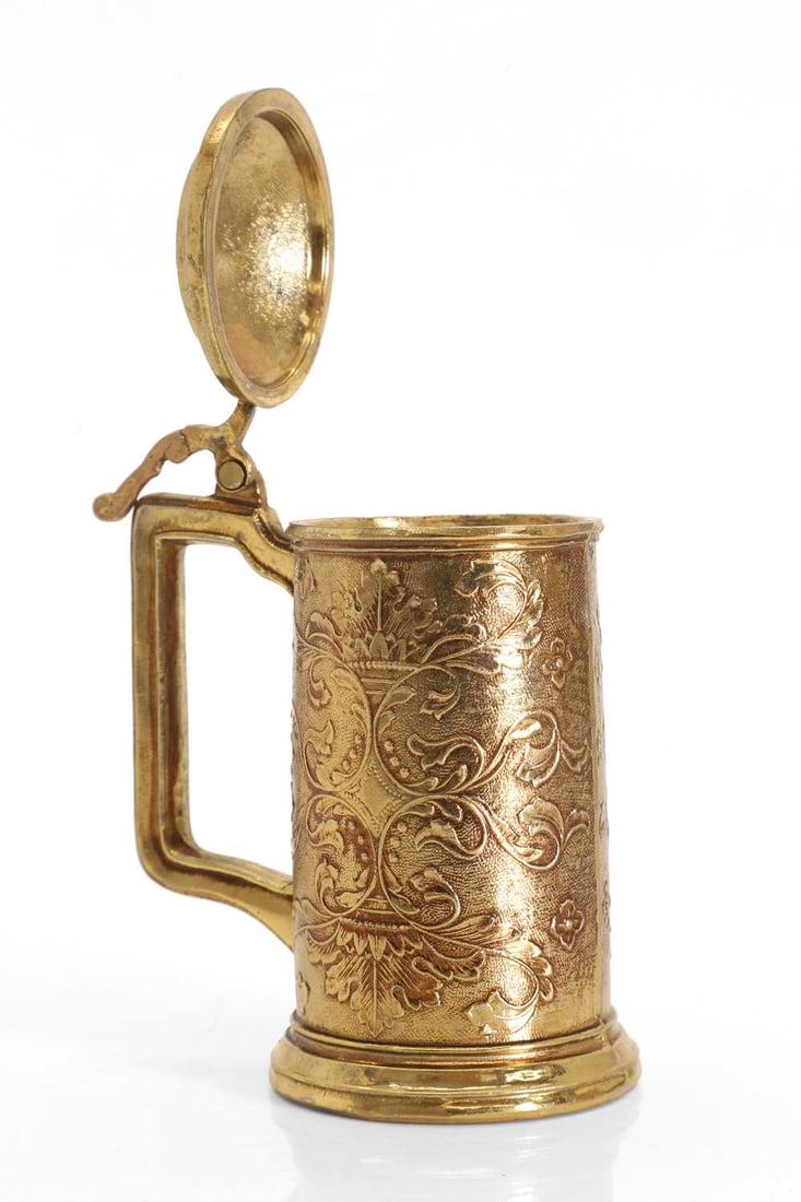 A Mauro Manetti gilt brass tankard, - 2