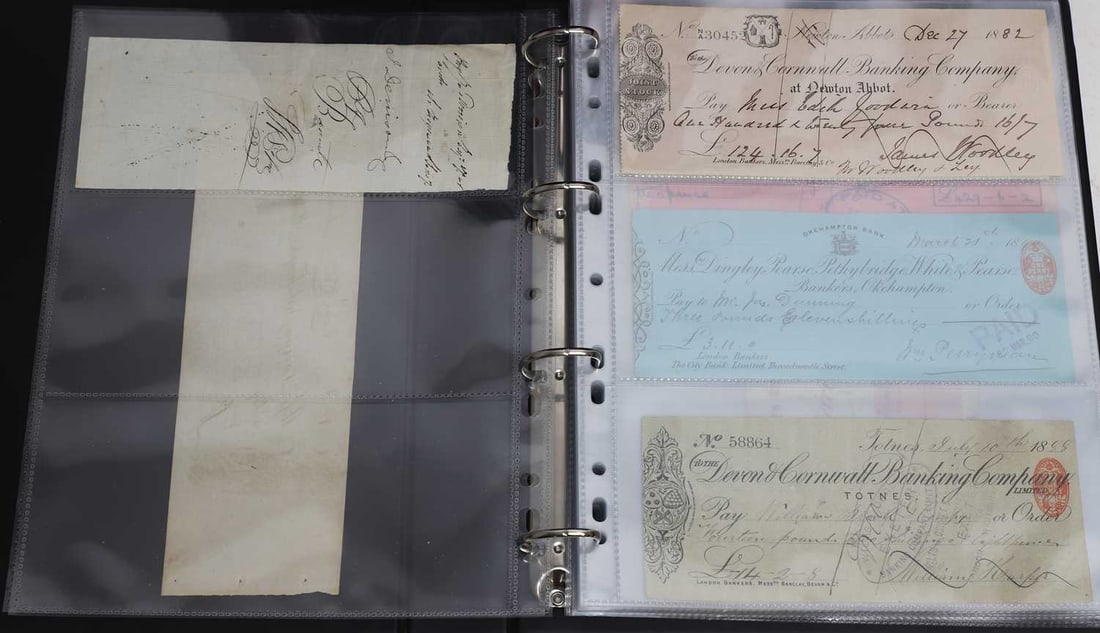 An extensive collection of cheques, - 10