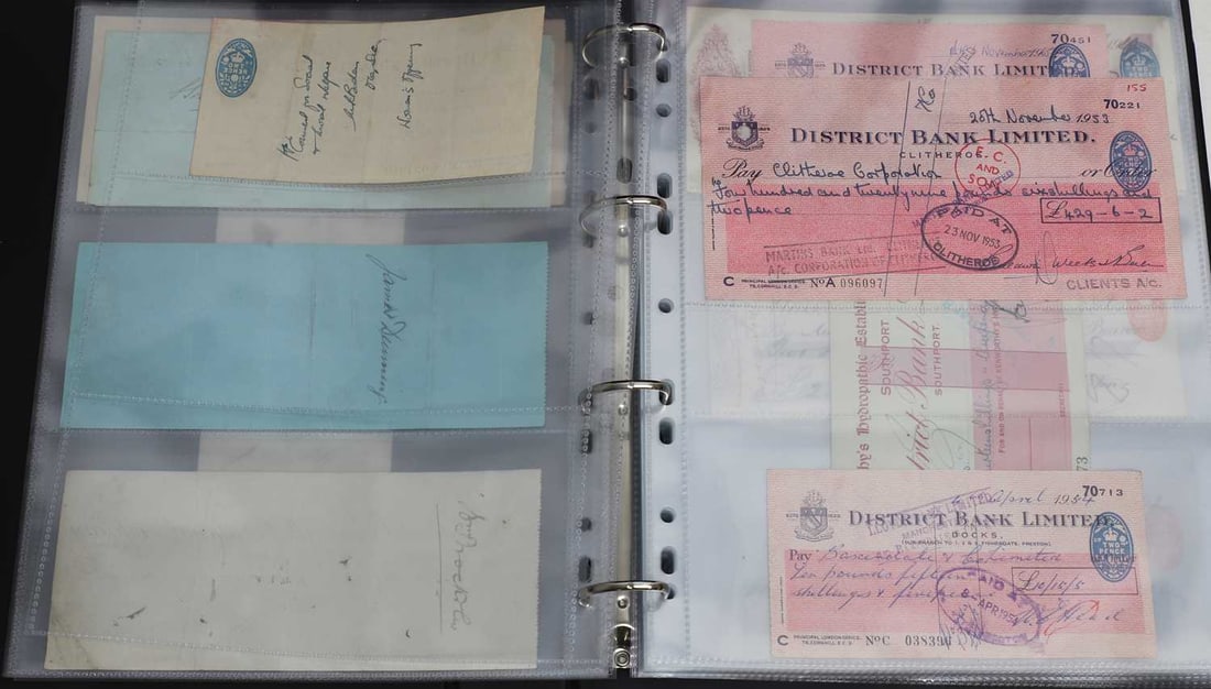An extensive collection of cheques, - 14