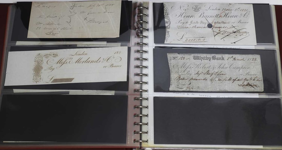 An extensive collection of cheques, - 2