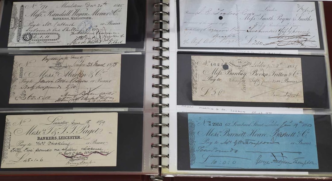 An extensive collection of cheques, - 6