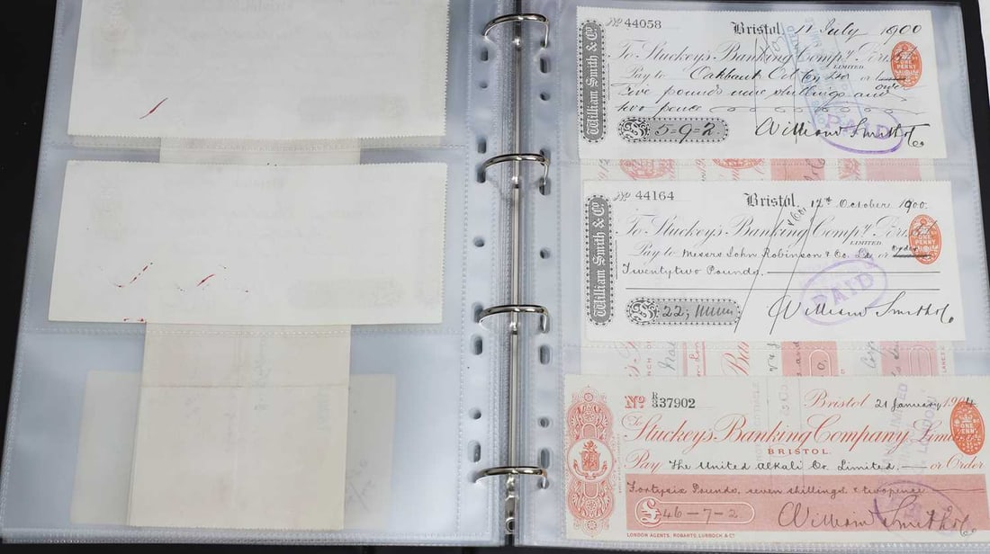 An extensive collection of cheques, - 7
